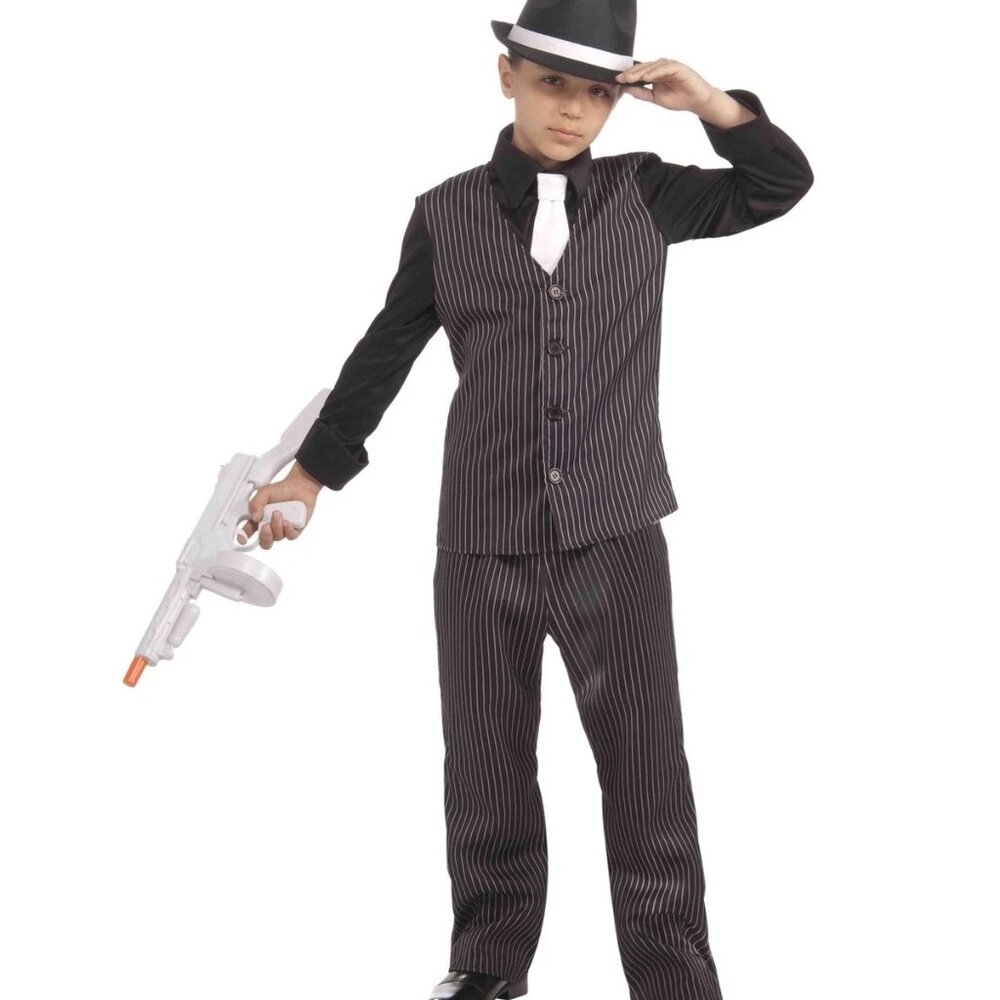 20's Lil Gangster Pinstripe Zoot Suit Boys JACK Costume, Kids Child Sz Small 4-6